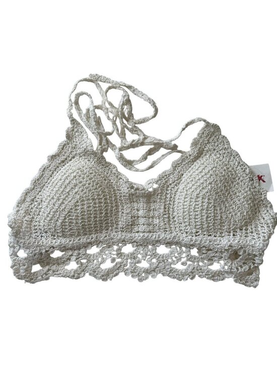 American Flirt Tops - American Flirt Crocher Bra Size Medium White Women Bra. NWT